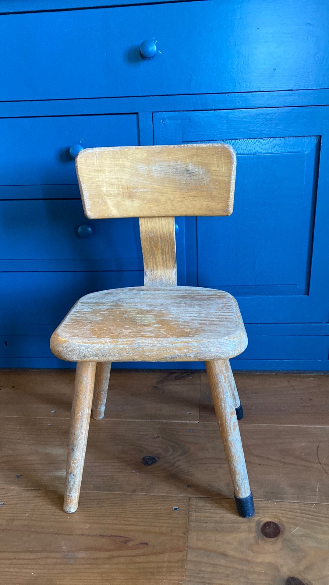 Vintage houten schoolstoeltje (kleuter), Ophalen, Gebruikt, Stoel(en)