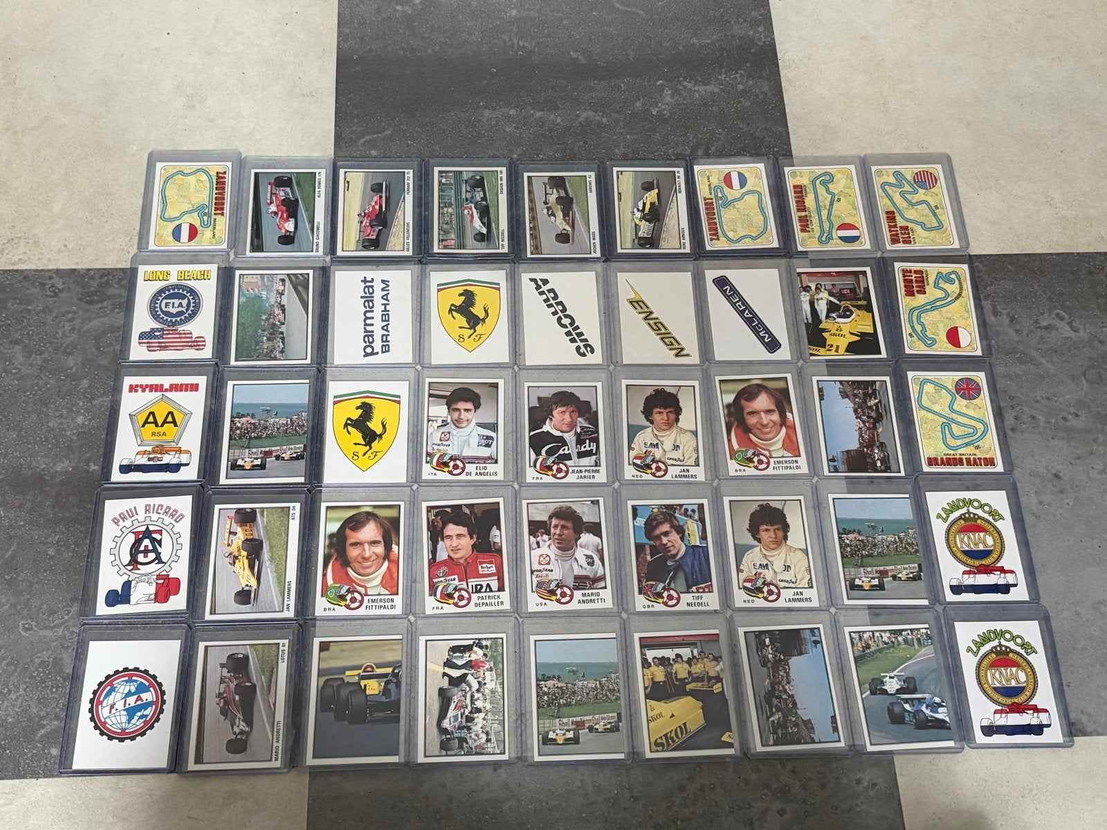 45 Formule 1 Panini-stickers 1980 coureurs, circuits, teams, Verzenden, Zo goed als nieuw, Meerdere stickers