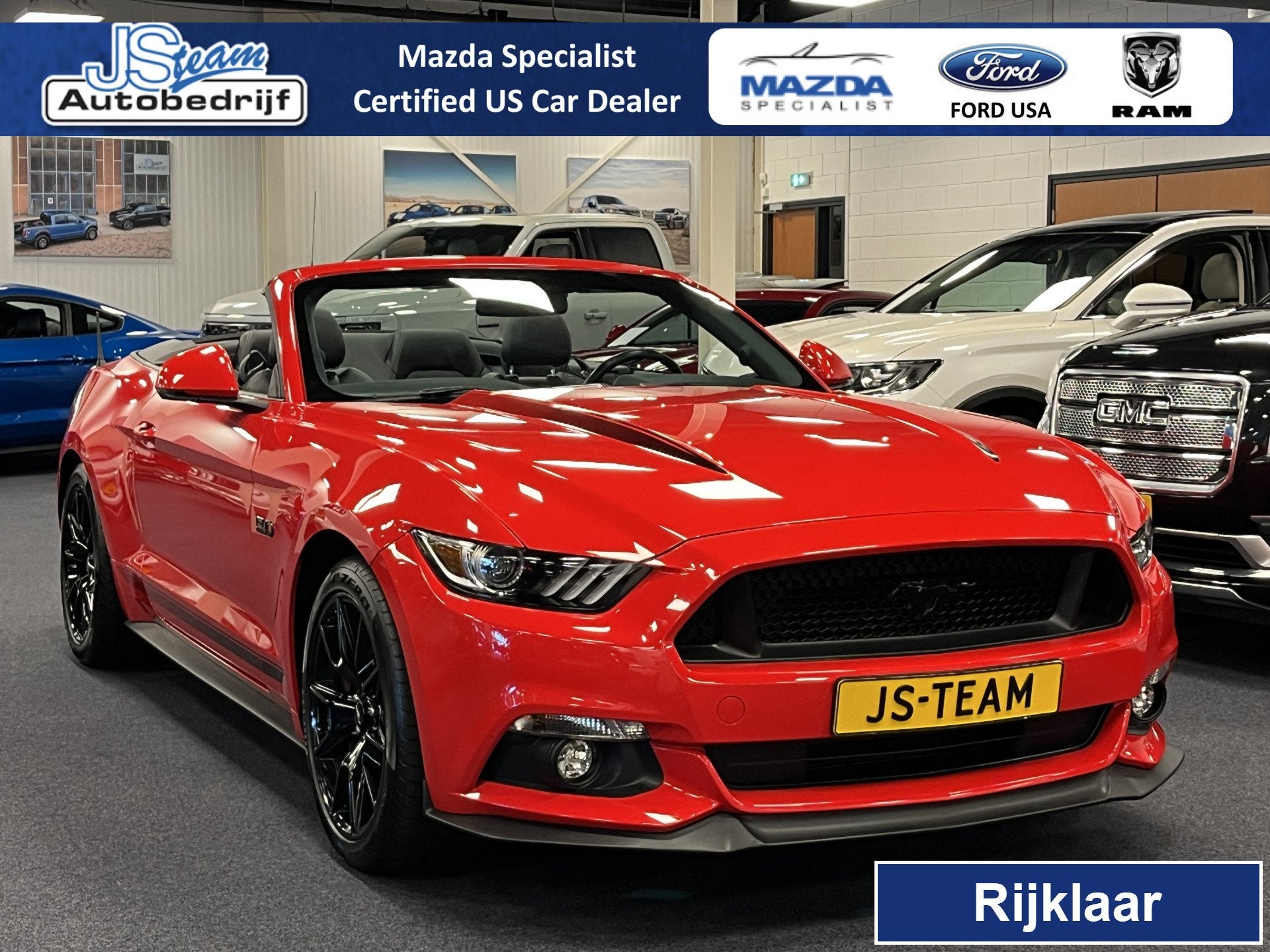 Ford Mustang Convertible 5.0 V8 GT 422PK Automaat Custom Pac, Auto's, Automaat, 12 maanden, Achterwielaandrijving, Gebruikt