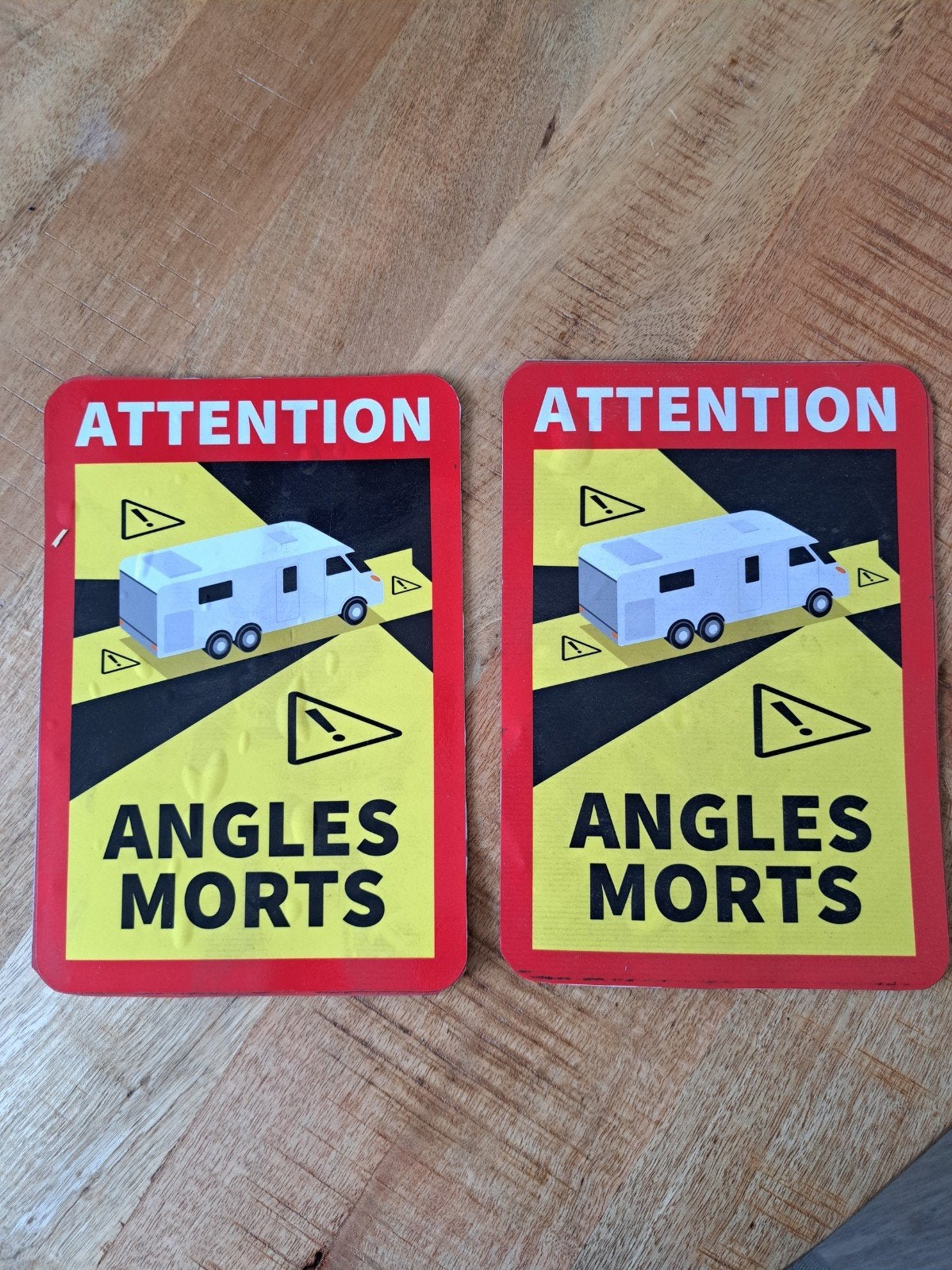 2x Dode Hoek Sticker Camper/ carava- Angles Morts magnetisch, Ophalen of Verzenden, Gebruikt