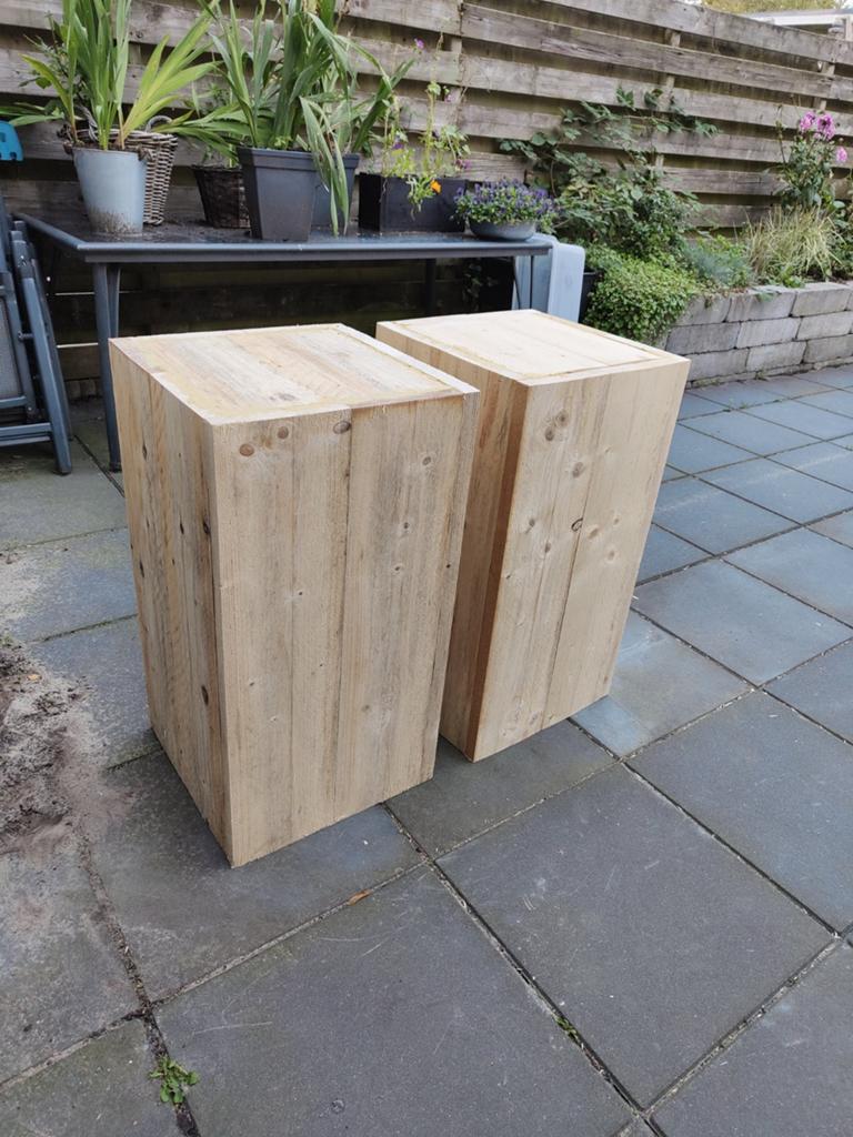 Steigerhouten zuil 40x40x80cm, Tuin en Terras, Ophalen, Gebruikt, Minder dan 60 cm, Vierkant