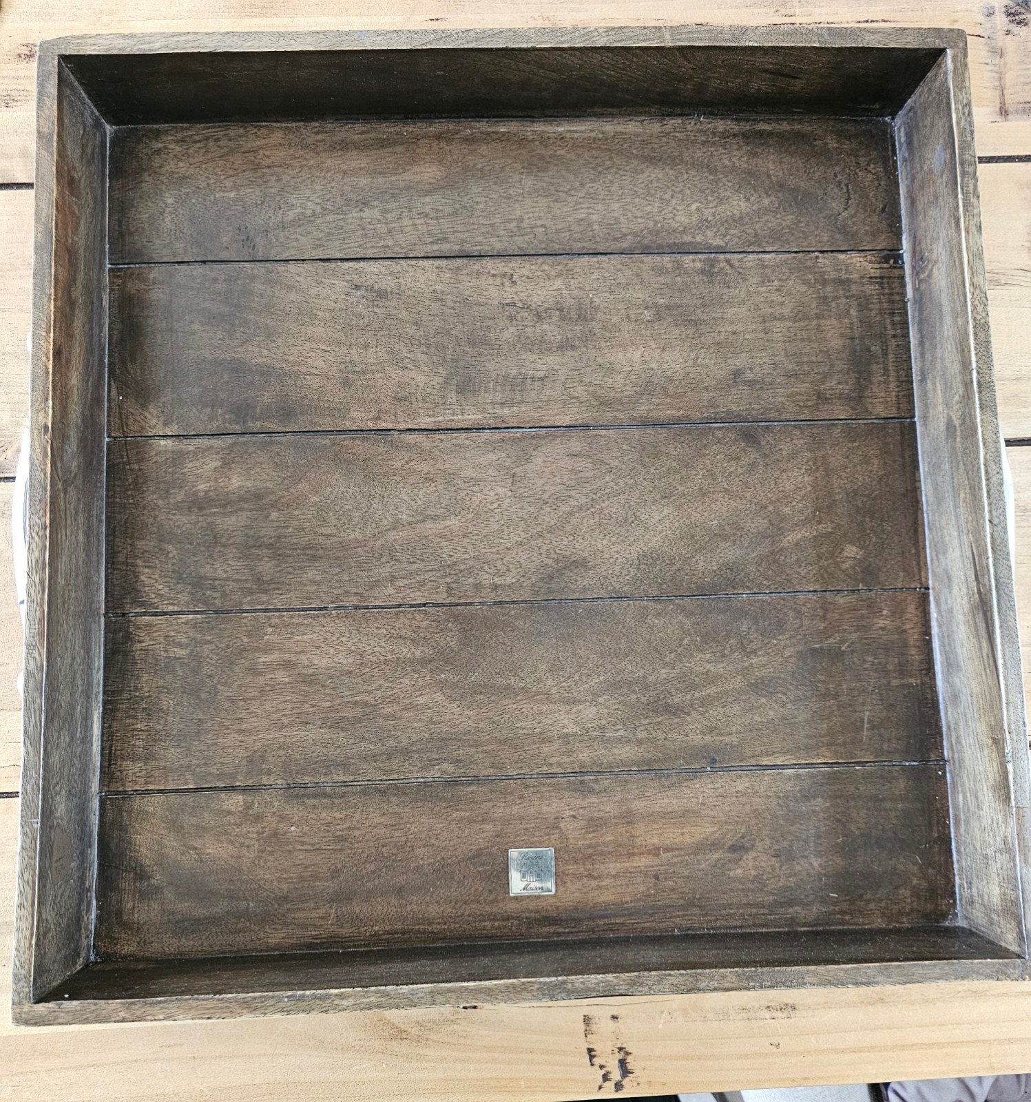 RIVIERA MAISON; PRACHTIG GROOT ZWAAR HOUTEN DIENBLAD € 55,-, Ophalen, Zo goed als nieuw, Hout