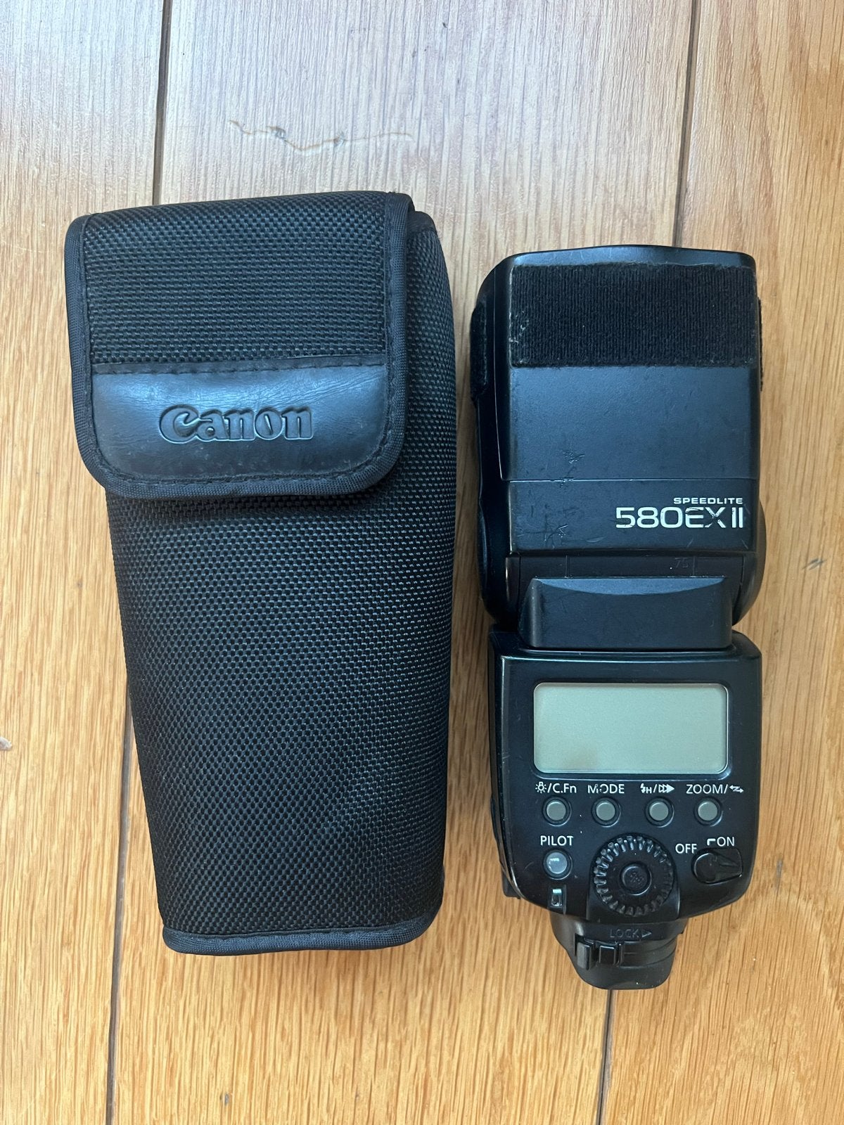 Canon Speedlite 580EX II flitser met hoesje, Ophalen, Gebruikt, Canon