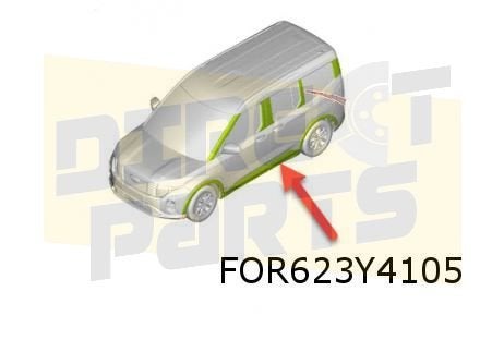 Ford Transit Courier (1/24-) stootlijst Links achter (bij sc