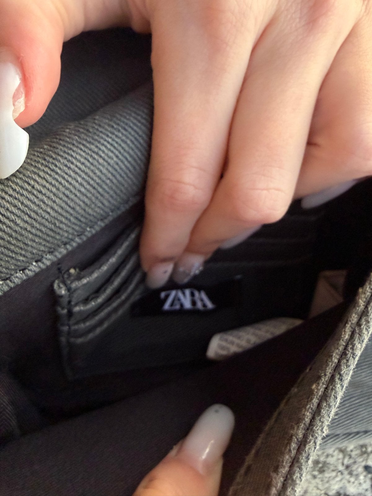 Zara mini tasje van denim met ketting, Ophalen of Verzenden, Zo goed als nieuw, Zwart, Avondtasje