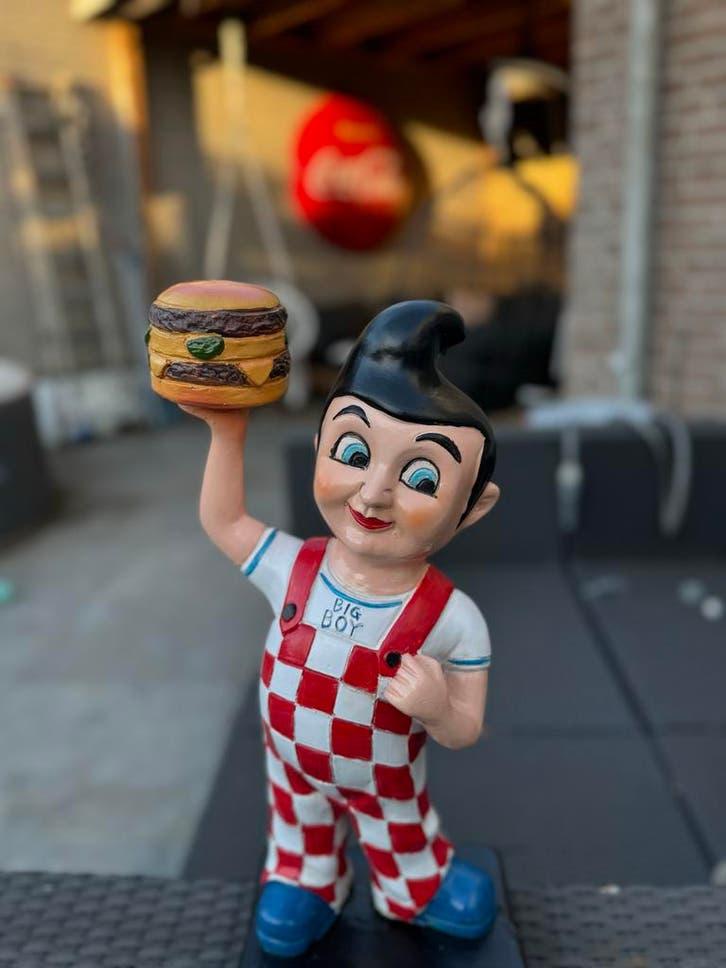 Big Boy Beeld - Vintage Stijl Hamburger Mascotte, Kunststof, Ophalen of Verzenden, 20 - 50 cm, Beeld