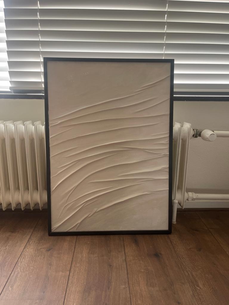Modern 3D Wanddecoratie - Crème Kleur, Antiek en Kunst, Kunst | Schilderijen | Abstract, Ophalen