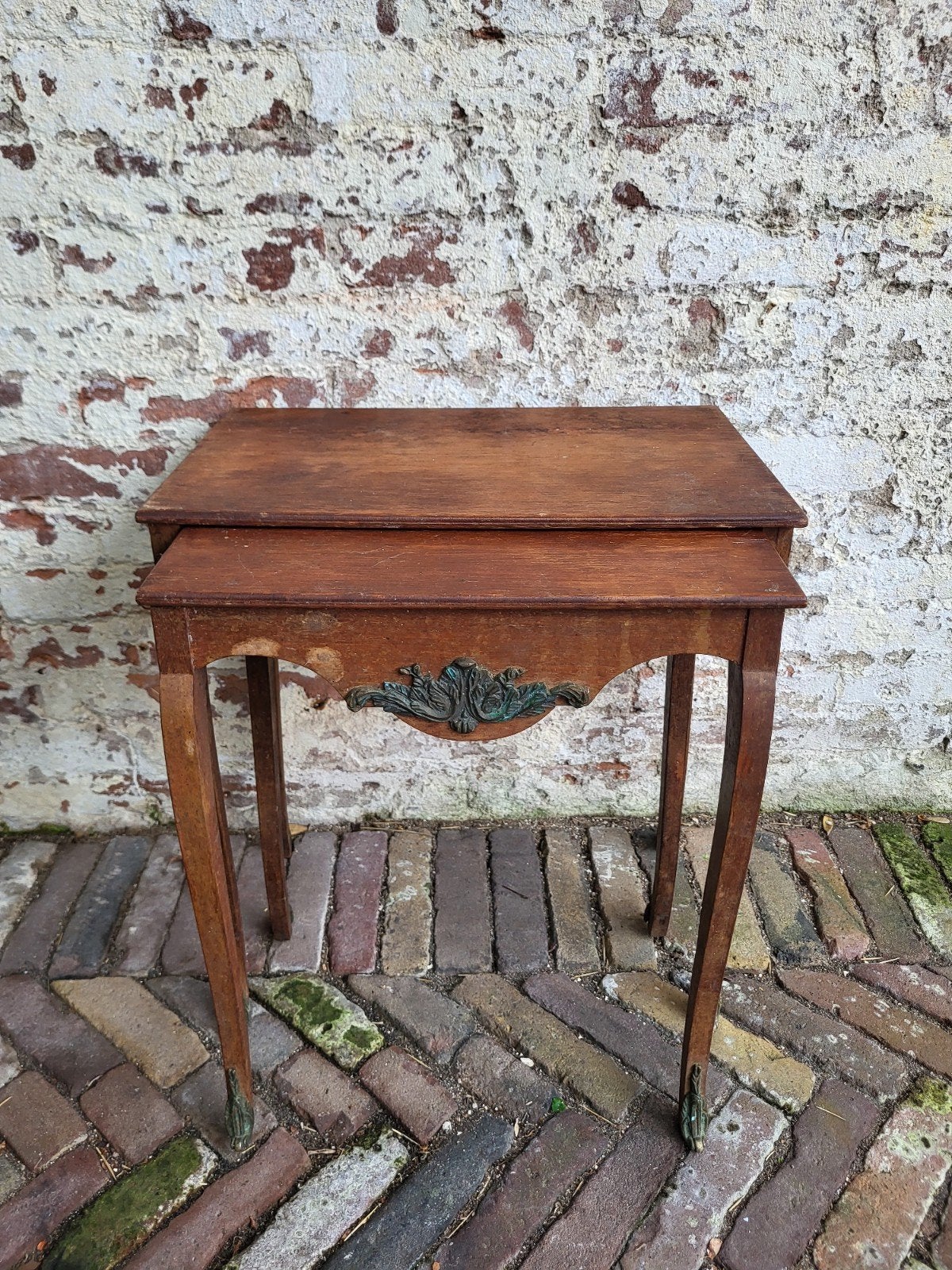 set franse vintage bijzettafels / allegonda, Ophalen of Verzenden