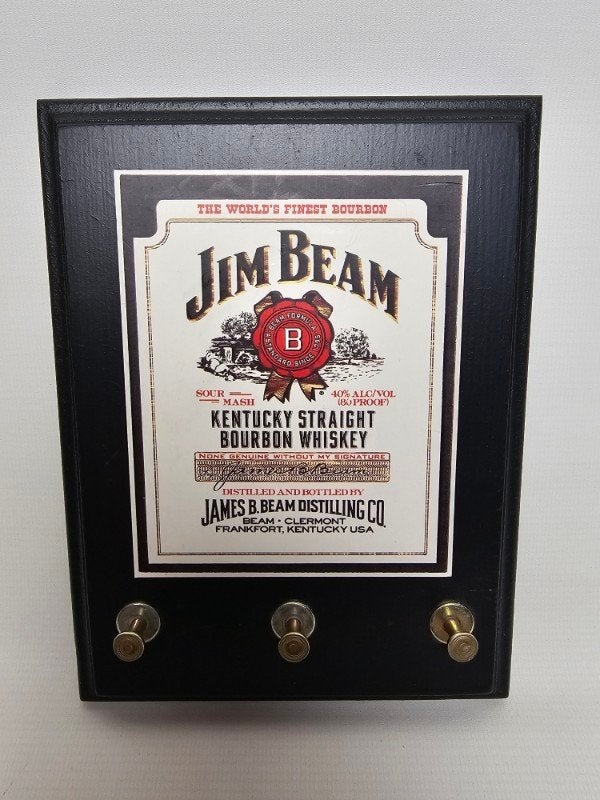 # Jim Beam houten sleutel wandbord leuk voor je mancave, Ophalen of Verzenden, Gebruikt, Reclamebord