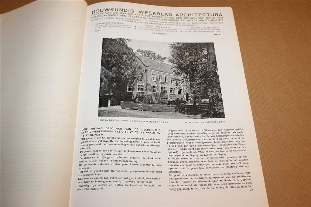 Bouwkundig Weekblad Architectura 1933 — 54e Jaargang, Ophalen of Verzenden, Gelezen, Architecten