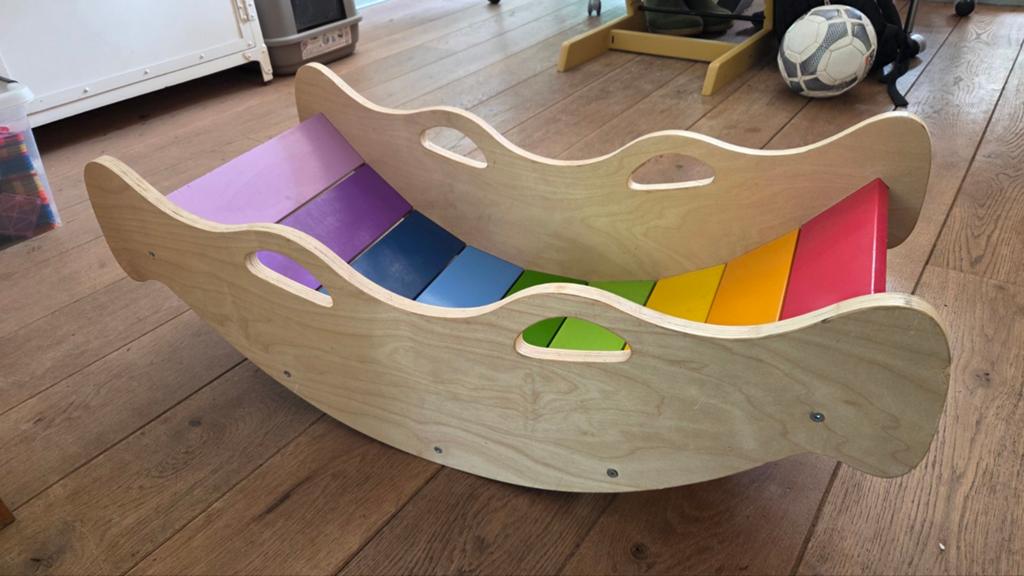 Houten Regenboog Wobbelboard / Balansbord, Ophalen, Gebruikt, Jongen of Meisje