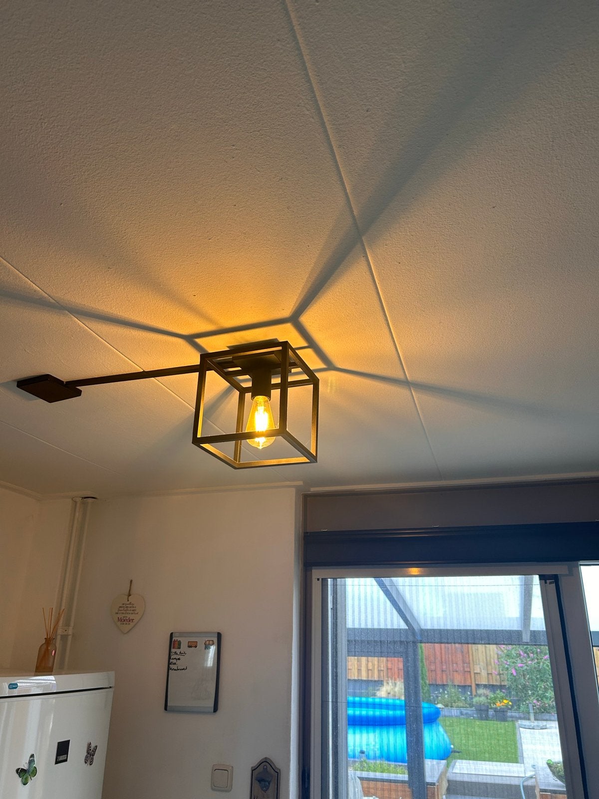 Moderne Zwarte Plafondlamp - Kubus Design, Ophalen, Minder dan 50 cm, Zo goed als nieuw, Minder dan 25 cm