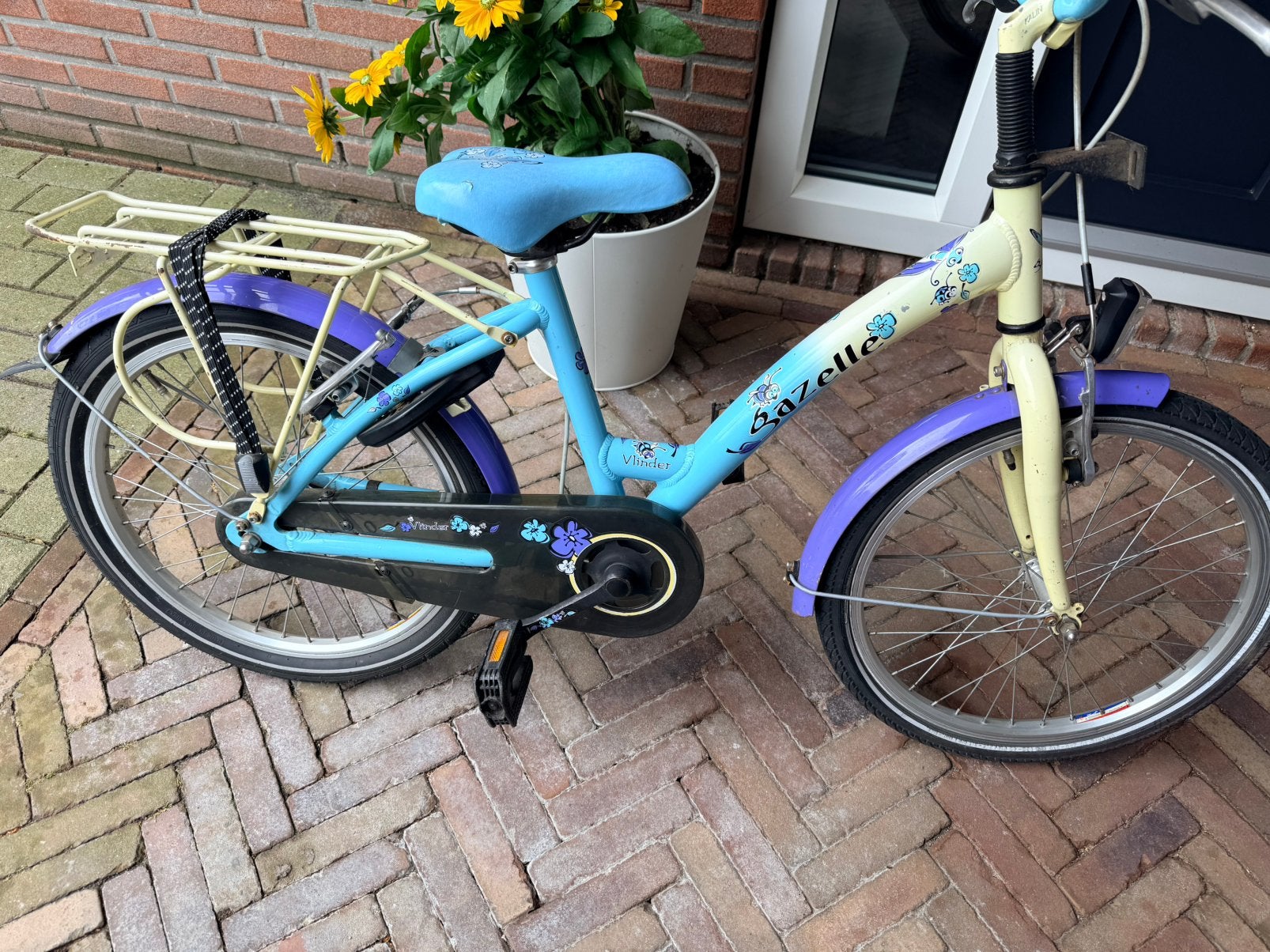 Gazelle vlinder meisjesfiets, Ophalen, Terugtraprem, Gebruikt, Handrem
