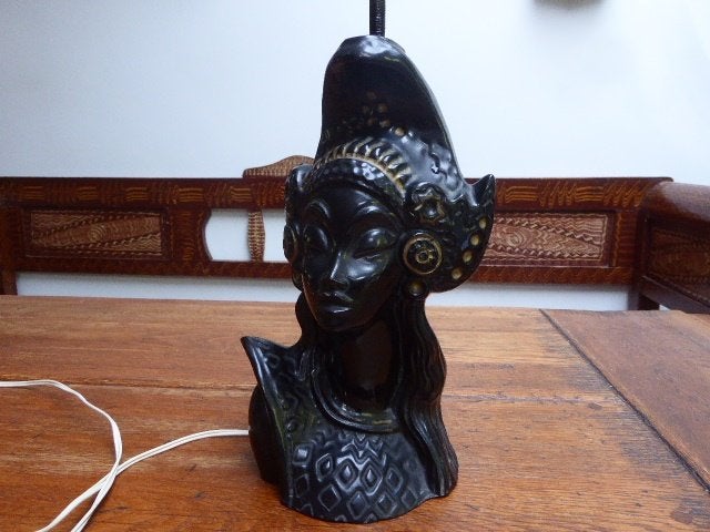 Keramiek lamp, Balinese dame, Antiek en Kunst, Ophalen of Verzenden