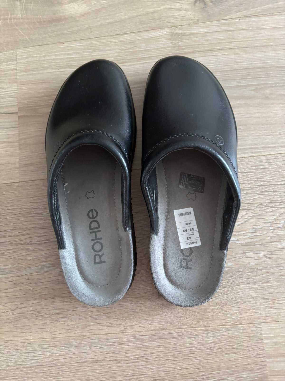 Rohde sloffen zwart mt 43, Zwart, Nieuw, Ophalen of Verzenden, Pantoffels of Sloffen