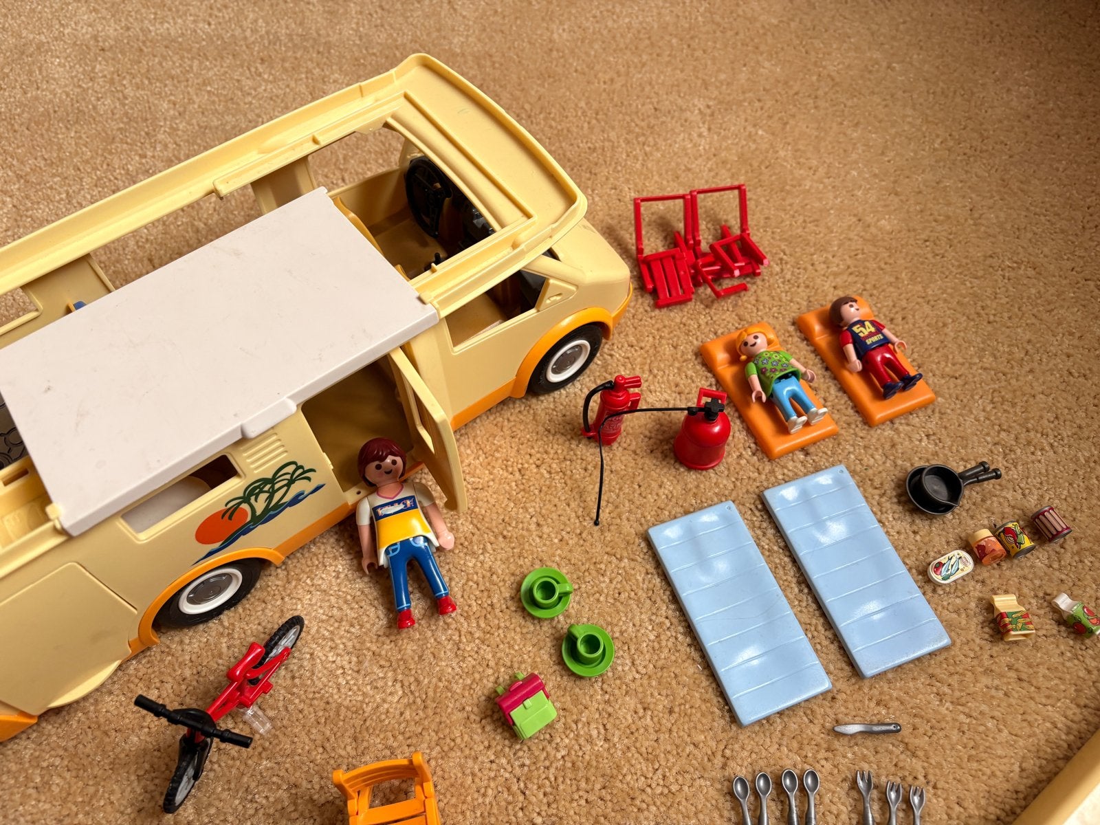 Playmobil 3647 Camper set met accessoires, Kinderen en Baby's, Gebruikt, Complete set, Voertuig, Ophalen of Verzenden