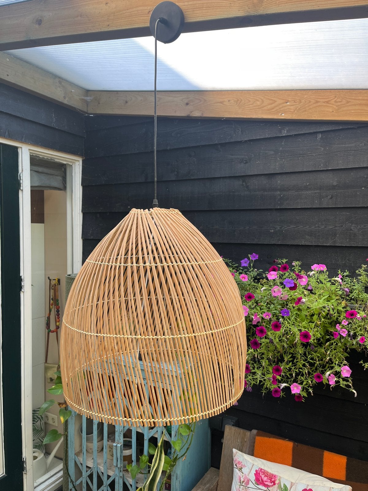 IKEA Hanglamp van bamboe, Ophalen, Gebruikt, Natuurlijk materiaal, E27 (groot)