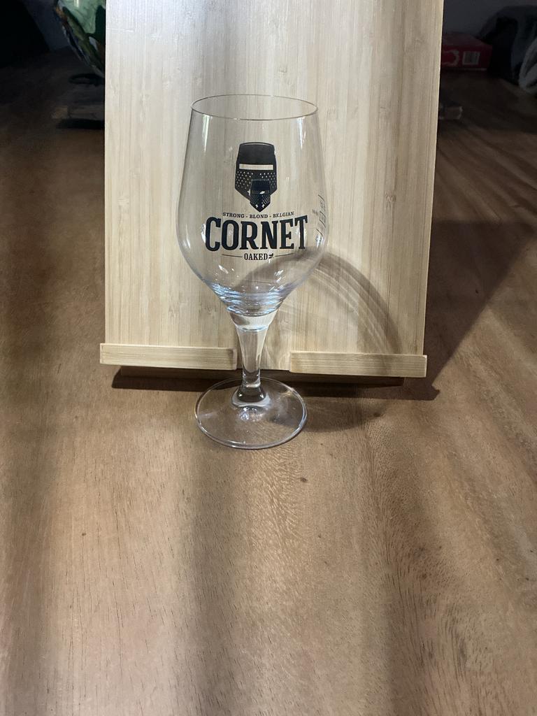 Cornet Bierglas - Sterk Blond Belgisch Bier, Verzamelen, Ophalen of Verzenden, Zo goed als nieuw