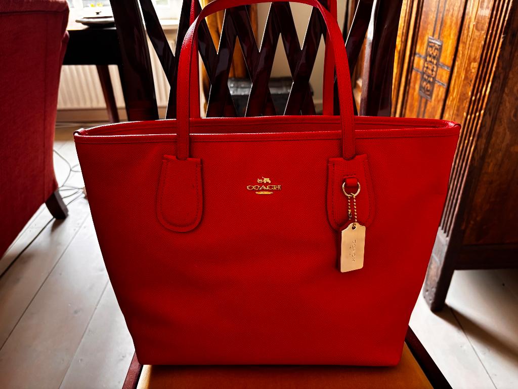 Damestas groot Coach, Verzenden, Zo goed als nieuw, Rood, Handtas