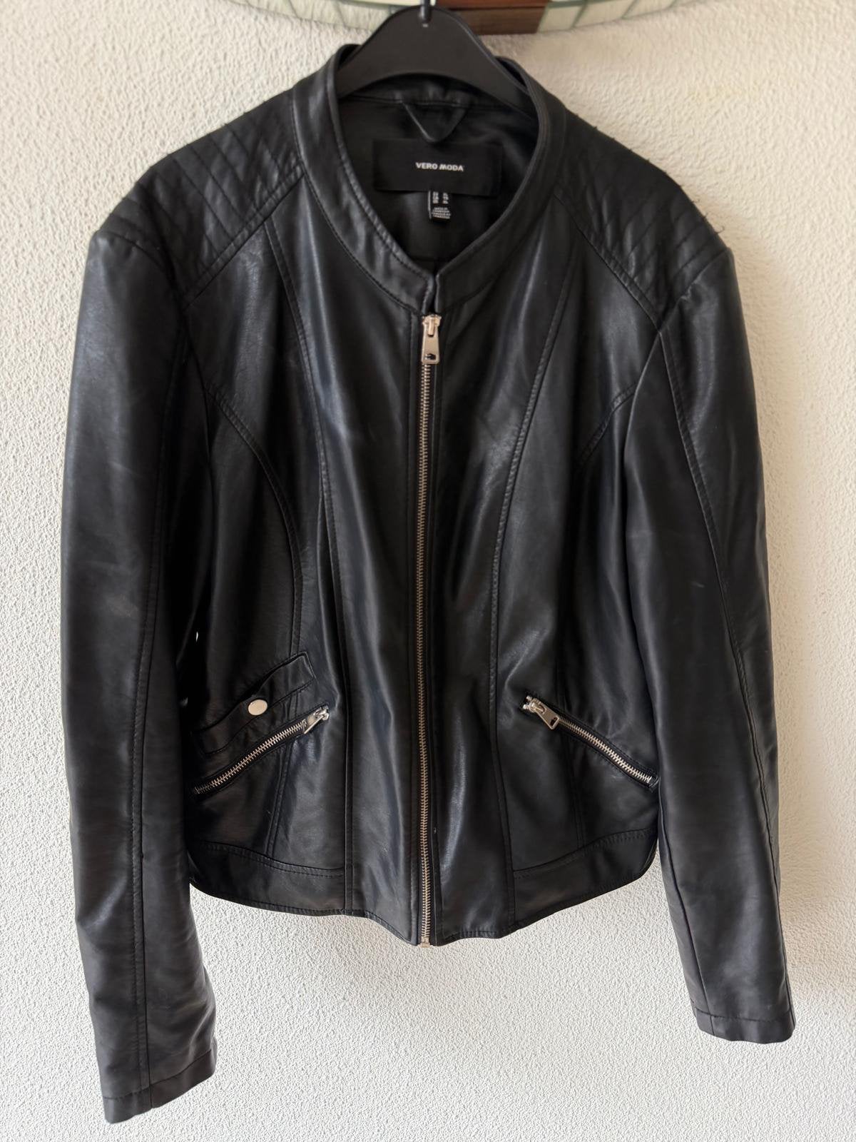 dames jas leather look Vero Moda ( XL), Ophalen of Verzenden, Zo goed als nieuw, Maat 46/48 (XL) of groter, Zwart