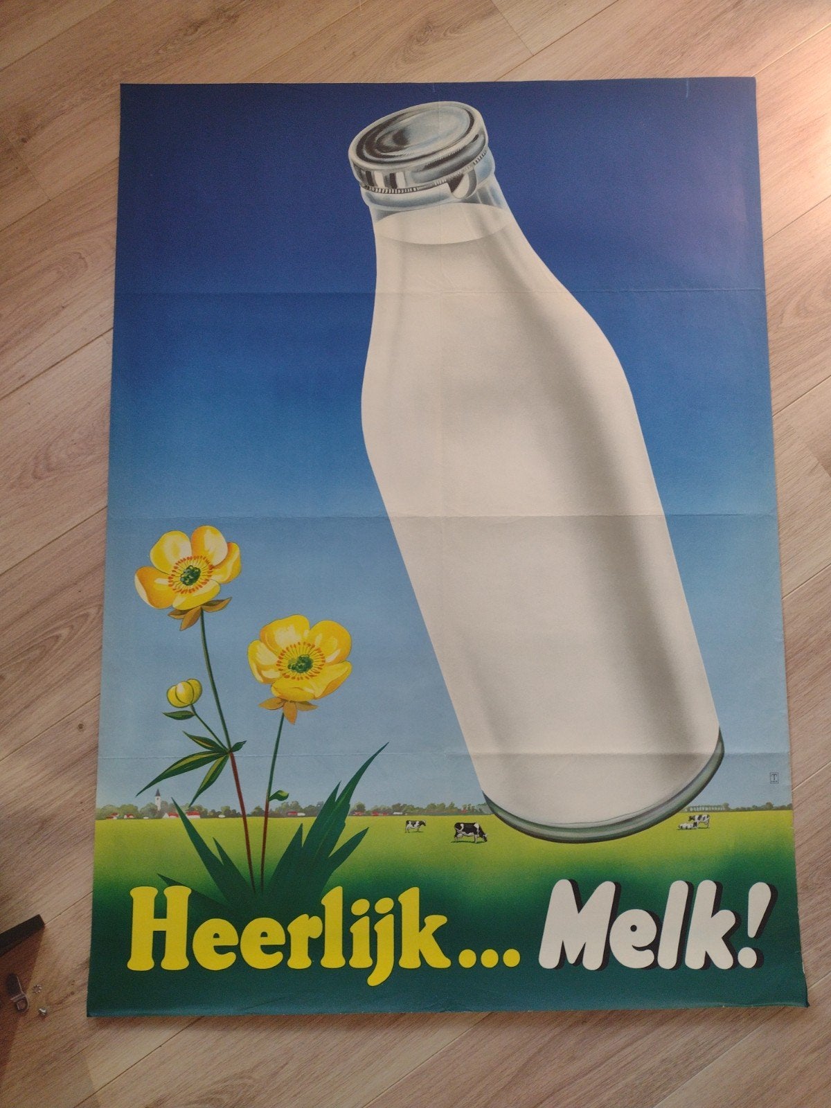 Reclame affiche.  Heerlijk....Melk!  A0, Ophalen of Verzenden
