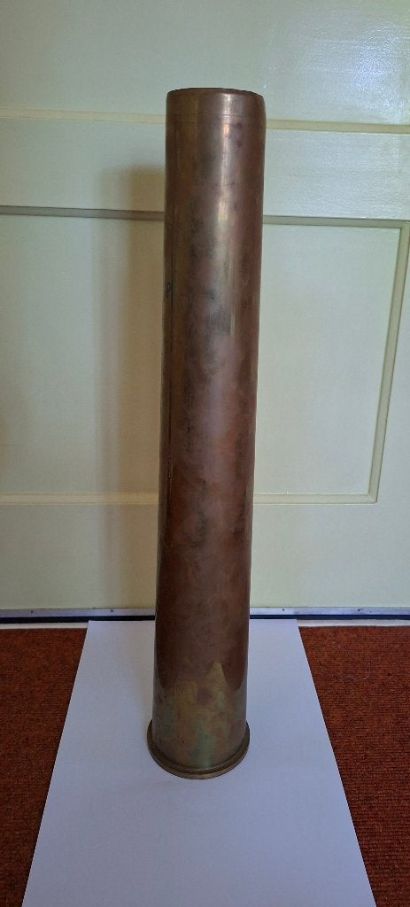 Grote messing granaathuls 76/62 - Marine, Verzamelen, Militaria | Algemeen, Ophalen, Marine, Nederland, Hulzen of Bodemvondsten