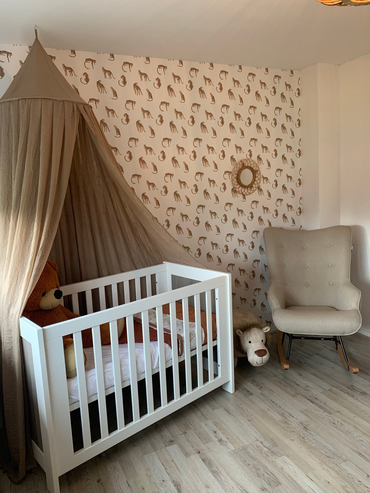 Interbaby Stresa Babykamer: Ledikant, Commode, Bladvergroter, Ophalen, Gebruikt, Ledikant