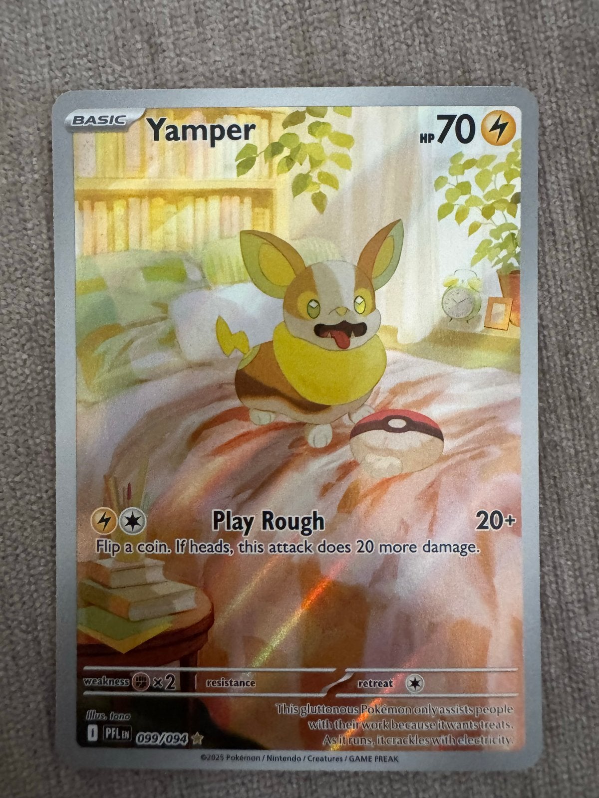 Pokémon Kaart Yamper 099/094 - Zo goed als nieuw, Ophalen of Verzenden, Zo goed als nieuw, Losse kaart, Foil