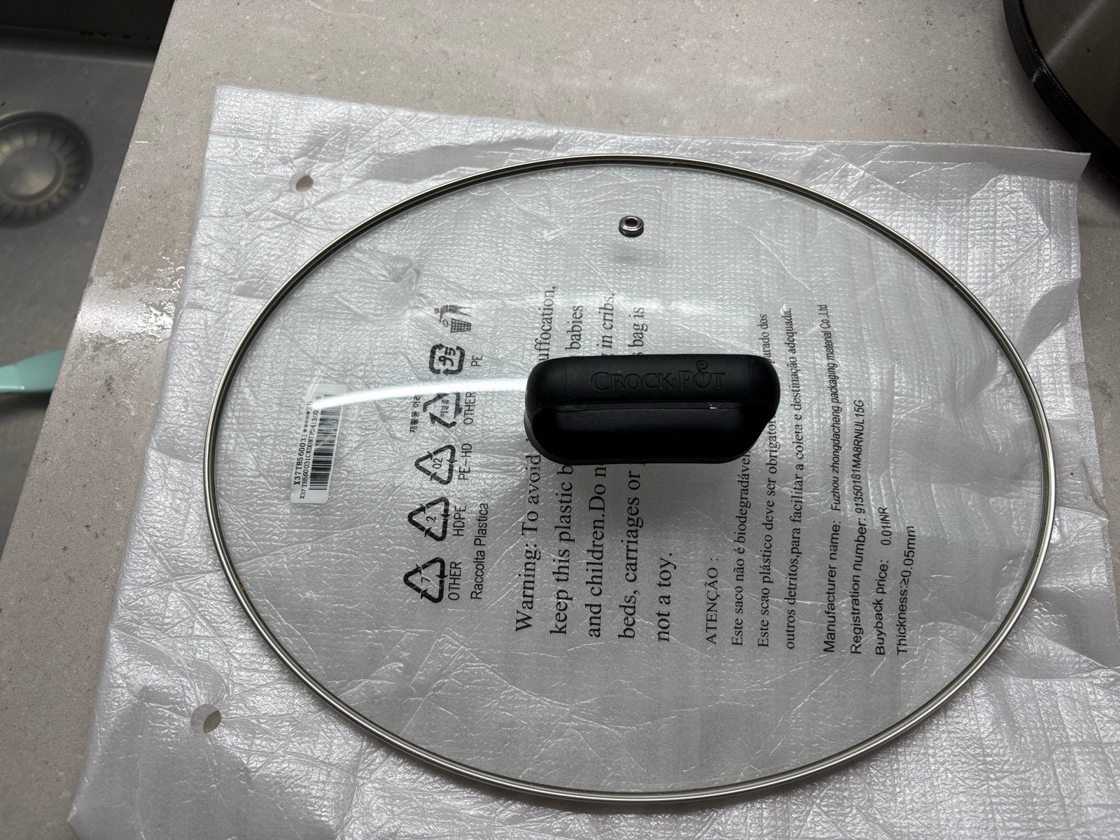 Crock-Pot Slowcooker met glazen deksel - Zo goed als nieuw, Overige typen, Ophalen of Verzenden, Zo goed als nieuw, Zwart