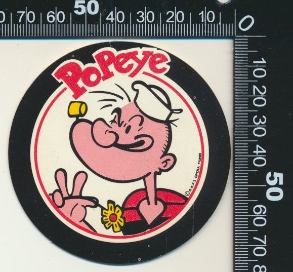 Sticker: Popeye (2), Ophalen of Verzenden, Zo goed als nieuw, Strip of Tekenfilm