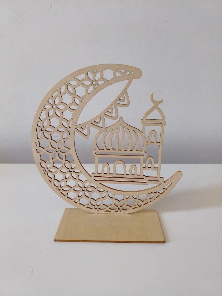 Eid Mubarak houten decoratie, Ophalen of Verzenden, Zo goed als nieuw, Versiering, Overige