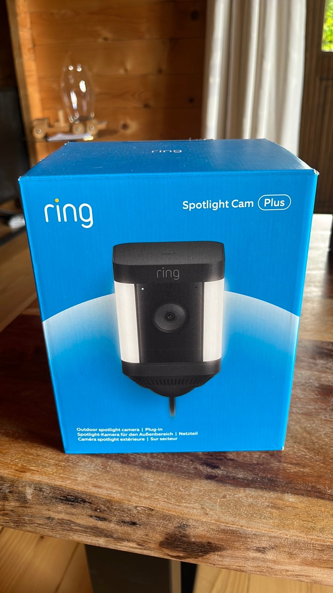 Ring spotlight cam plus plug in zwart, Verzenden, Nieuw
