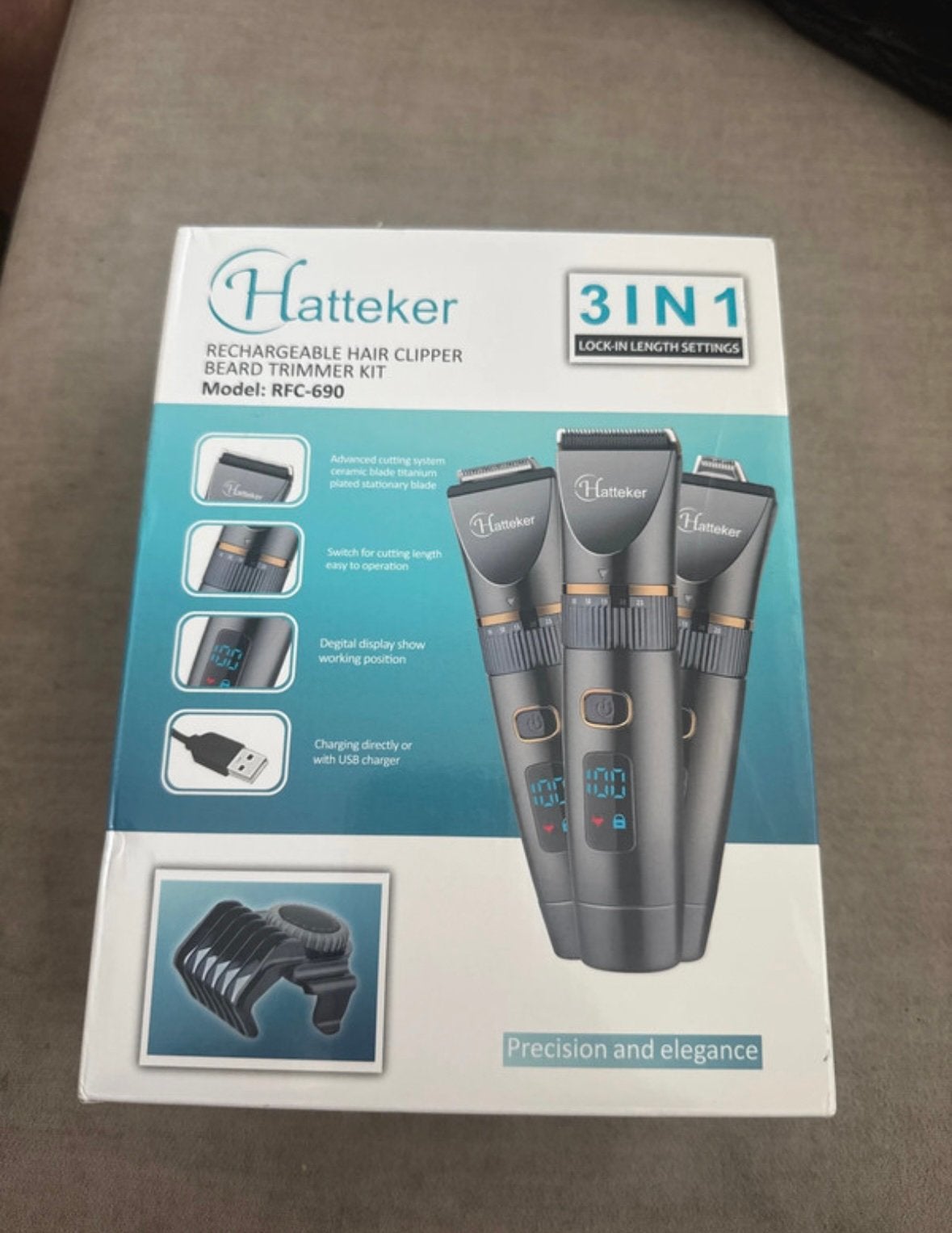 Hatteker 3-in-1 Oplaadbare Baard- en Haartrimmer Kit, Ophalen of Verzenden, Nieuw, Scheren en Epileren