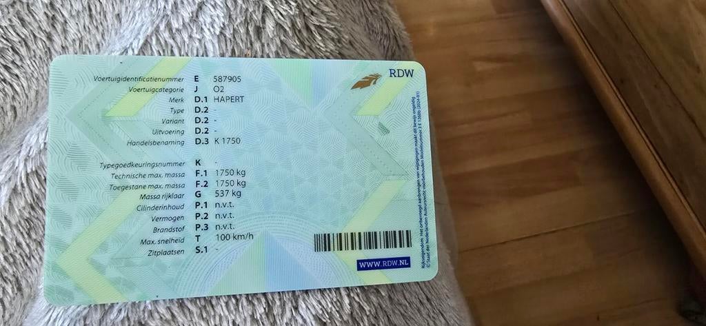 Hapert aanhanger 1750 kg - Ideaal voor zware lading, Auto diversen, Ophalen of Verzenden