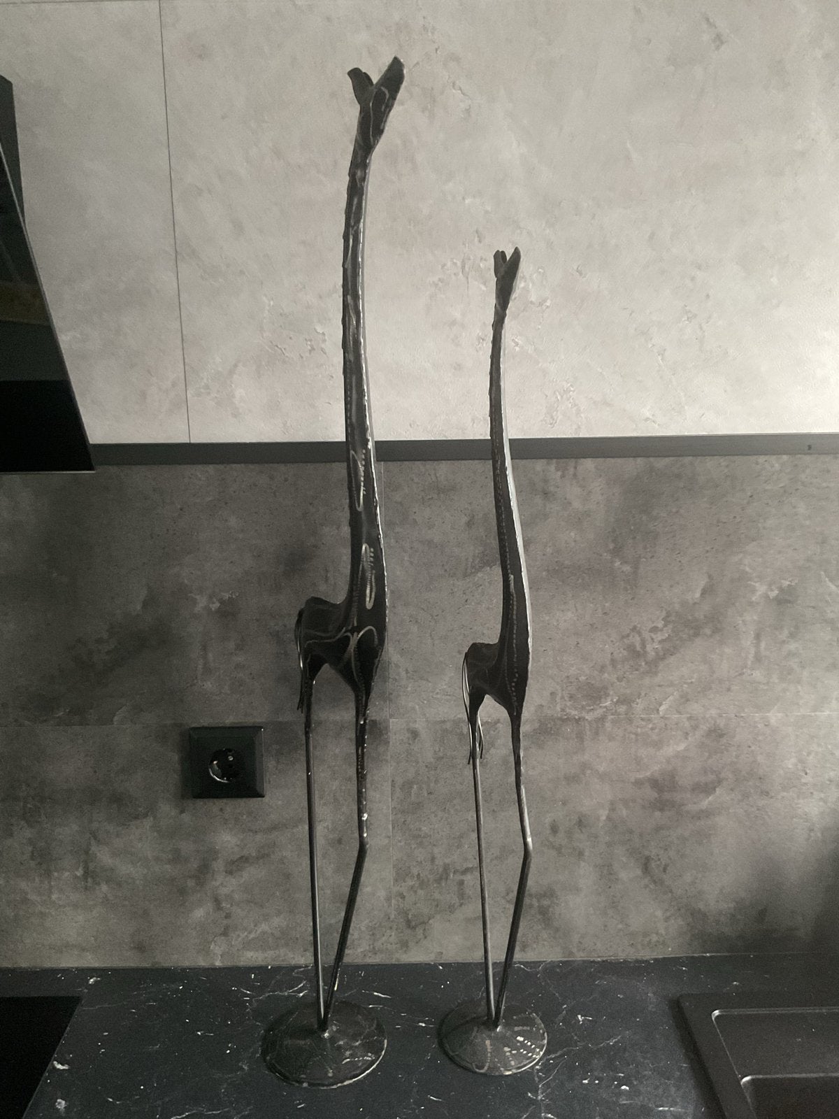 Set van 2 metalen giraffen sculpturen, Ophalen of Verzenden