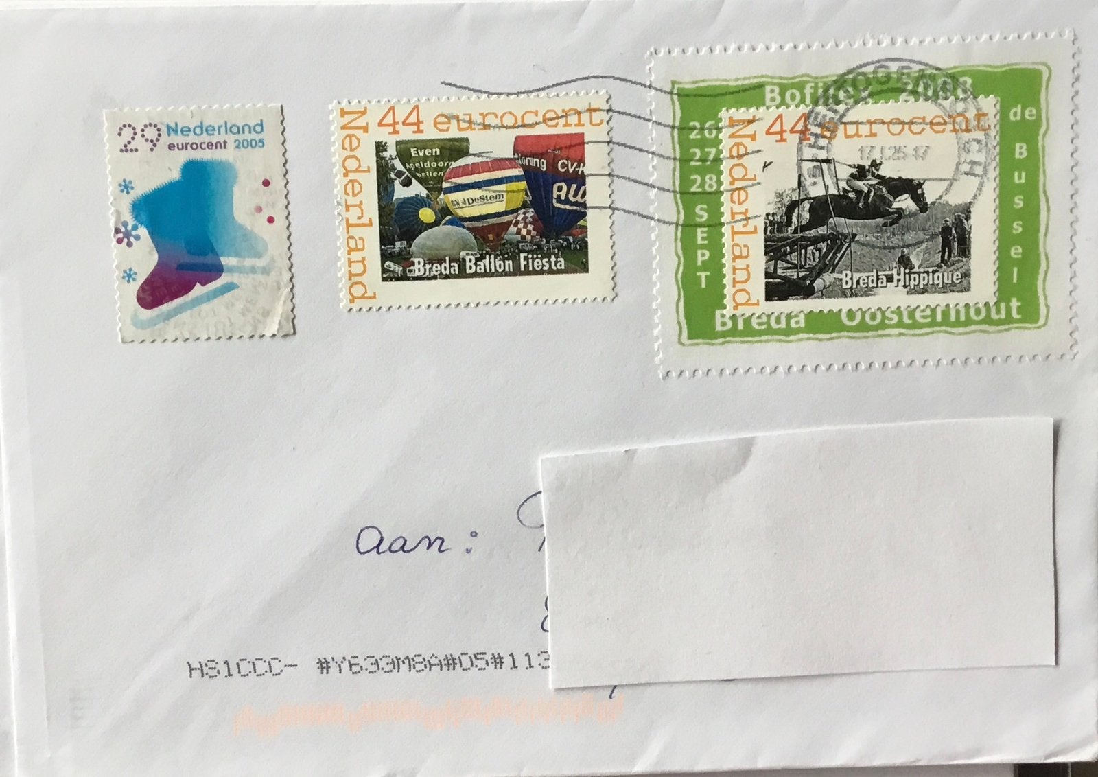 Persoonlijke zegel op envelop kavel n9, Postzegels en Munten, Brieven en Enveloppen | Nederland, Ophalen of Verzenden, Envelop