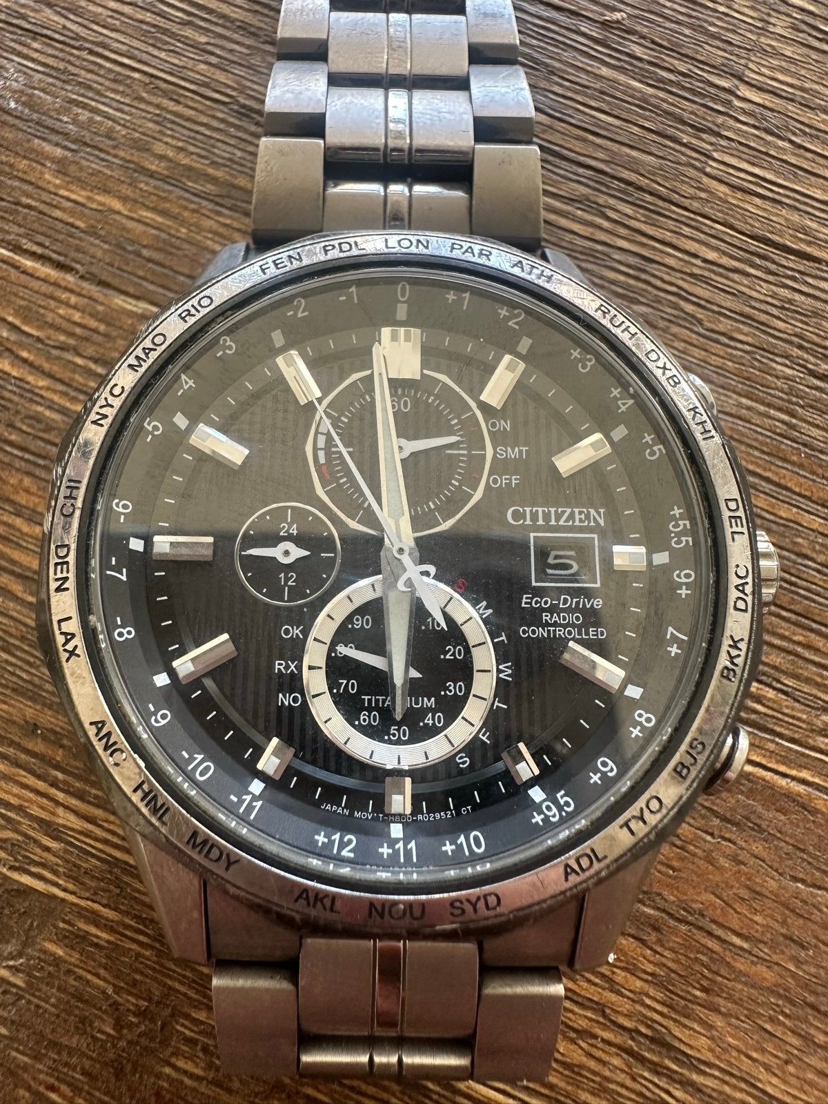 Citizen AT8154-82E Super Titanium Eco-Drive Radio Controlled, Ophalen, Gebruikt, Overige materialen, Staal