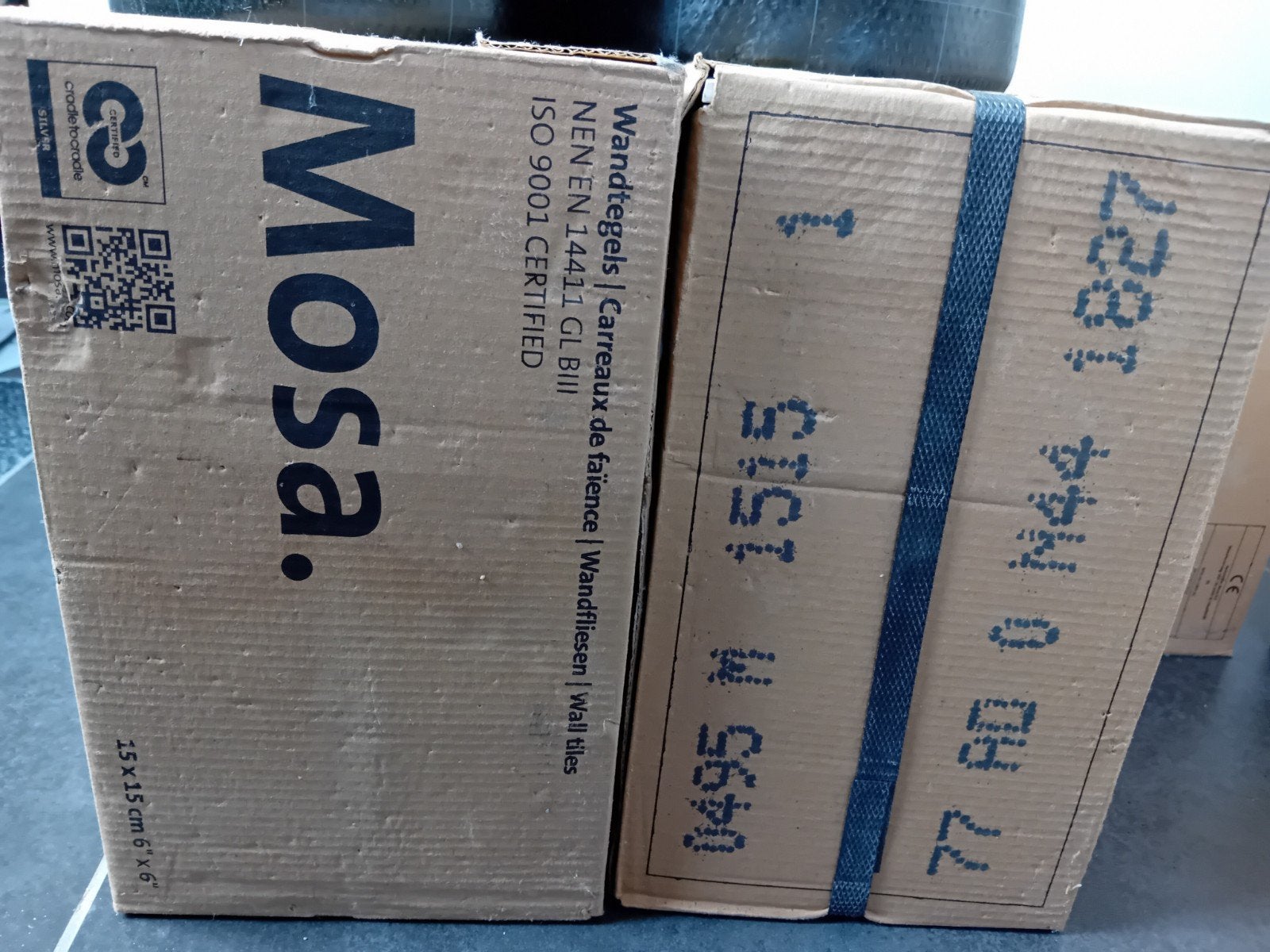 7 m2 Mosa tegels 15x 15 wit, Ophalen, Nieuw, Minder dan 20 cm, Wandtegels