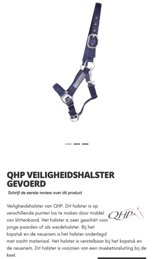 QHP veiligheids halster Full !NIEUW!, Dieren en Toebehoren, Ophalen of Verzenden, Nieuw, Overige soorten
