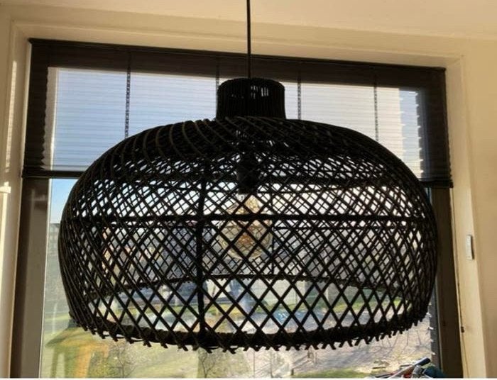 Raw Materials Maze hanglamp L zwart rotan (Loods 5), Ophalen of Verzenden, Zo goed als nieuw, Overige materialen, Minder dan 50 cm