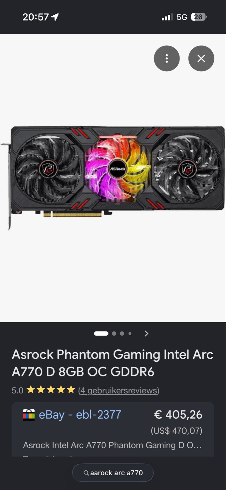Asrock Phantom Gaming Intel Arc A770 D 8GB OC GDDR6, GDDR6, PCI-Express 4, Ophalen of Verzenden, Overige chipsets