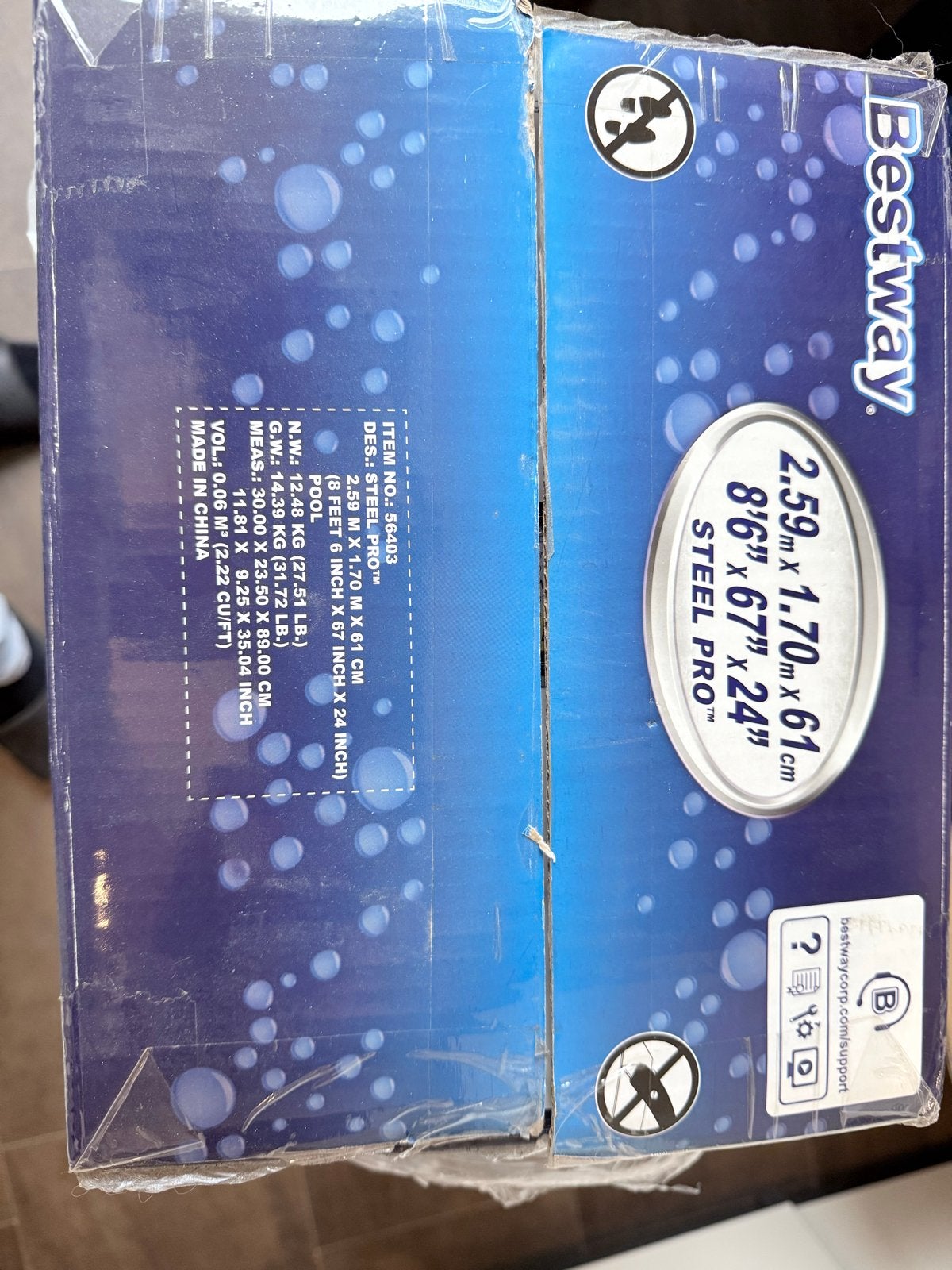 Bestway Steel Pro opzetzwembad met accessoires, Tuin en Terras, Zwembaden, Ophalen, Minder dan 80 cm, Nieuw, Minder dan 200 cm