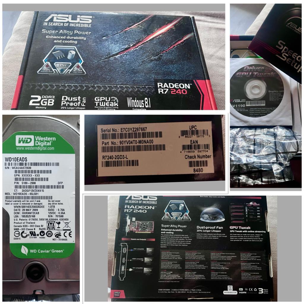 ASUS Radeon R7 240 2GB DDR3 Videokaart + WD Caviar Green HDD, PCI-Express 3, GDDR3, Ophalen of Verzenden, Zo goed als nieuw