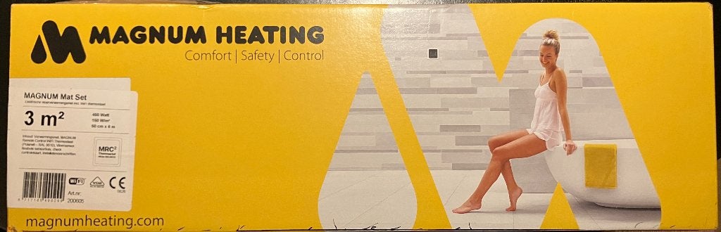 MAGNUM Heating Mat Set 3 m² met WiFi thermostaat, Minder dan 30 cm, Overige typen, Nieuw, Minder dan 60 cm