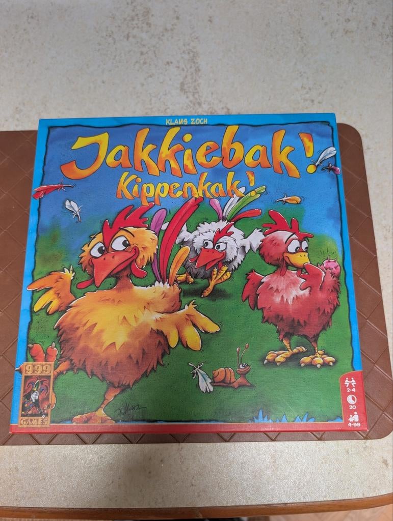 Jakkiebak! Kippenkak! Bordspel voor kinderen, Drie of vier spelers, Ophalen of Verzenden, Gebruikt, 999 Games