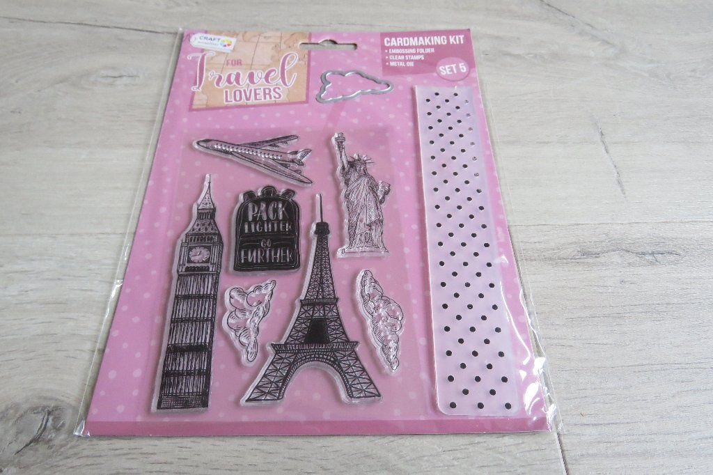 Stempels Snijmal en Embossing Folder - For Travel Lovers, Ophalen, Nieuw, Clearstamp