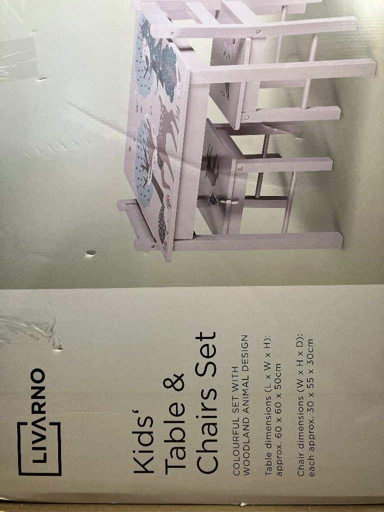 Kindertafel met stoeltjes bosdieren nieuw, Ophalen, Nieuw, Tafel(s) en Stoel(en)