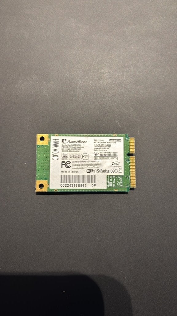 AzureWave AW-GE780 Atheros AR5BXB63 WiFi Mini PCIe, Computers en Software, Ophalen of Verzenden, Refurbished, Intern, AzureWave