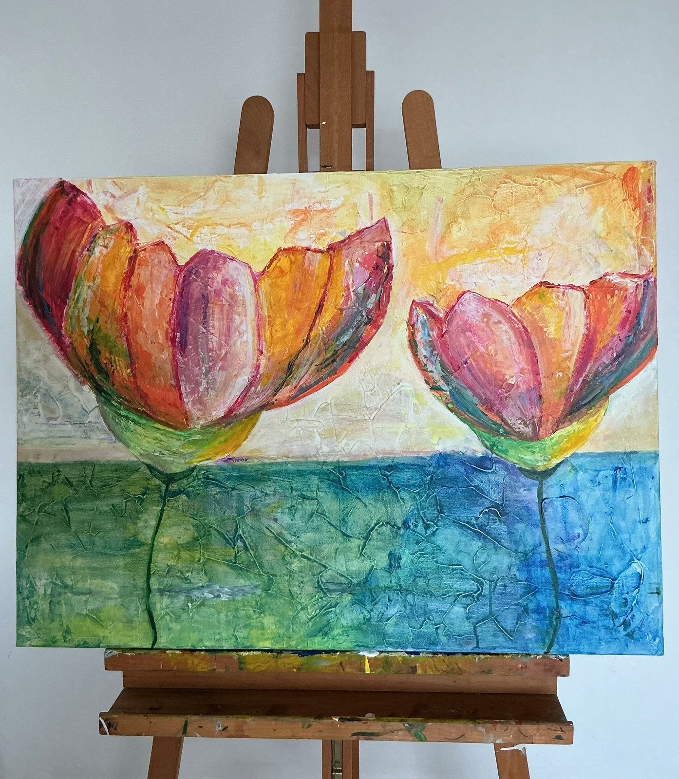 Bloemen schilderij eyecatcher, Ophalen