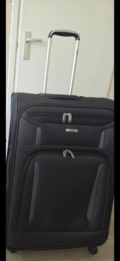 Set van 3 koffers: 1 grote en 2 kleine reiskoffers, Sieraden, Tassen en Uiterlijk, Koffers, Ophalen, Wieltjes, Gebruikt, Hard kunststof